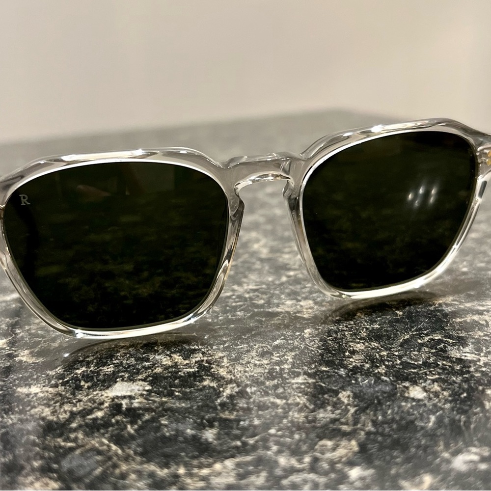 Raen Aren 53 Sunglasses Fog Crystal Frames with Bottle Green Lenses